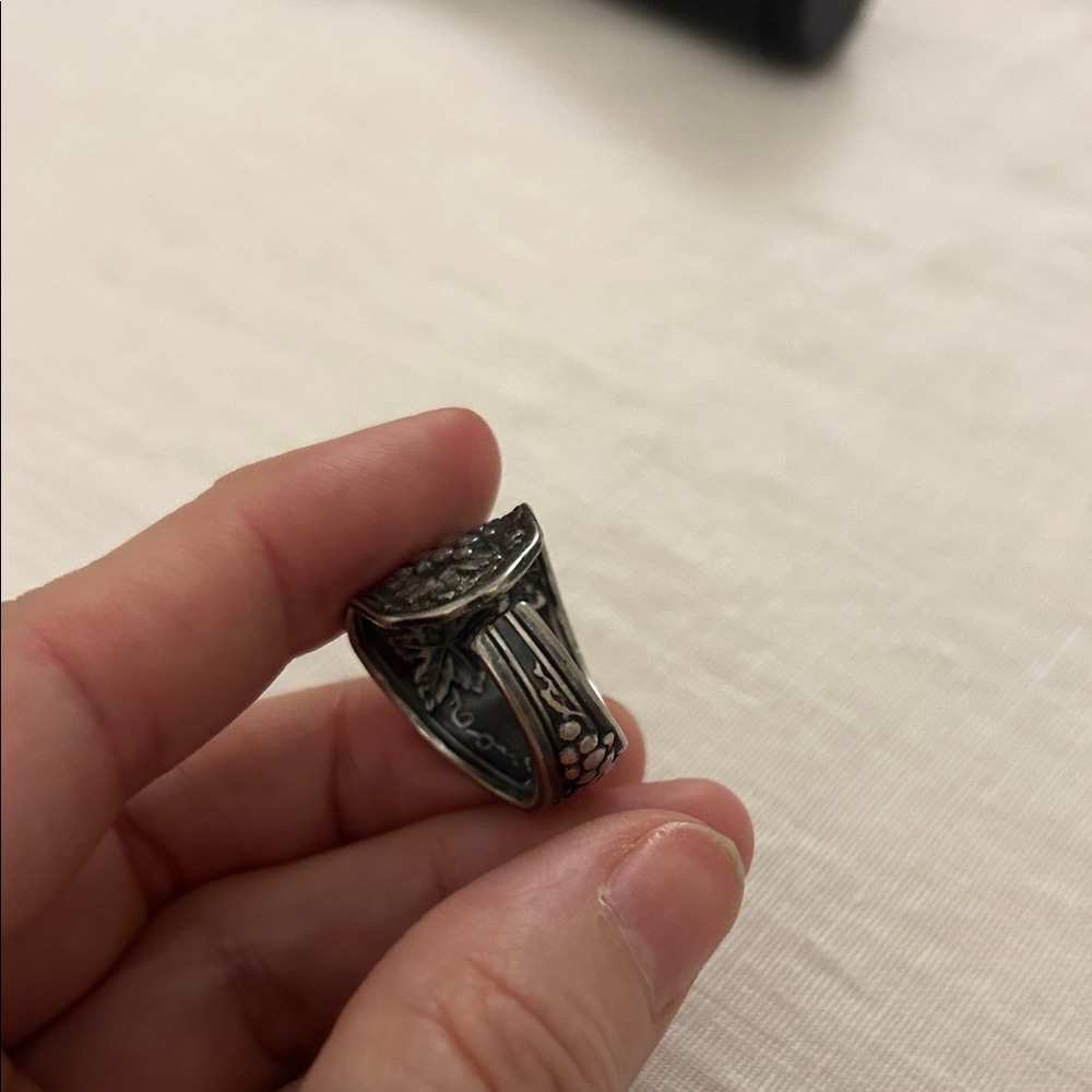 -Vintage Grape Spoon Statement Ring - image 5